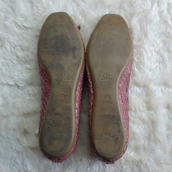 Isaac Mizrahi Live Pink Snake Skin Style Flats 7.5 - Picture 5 of 8